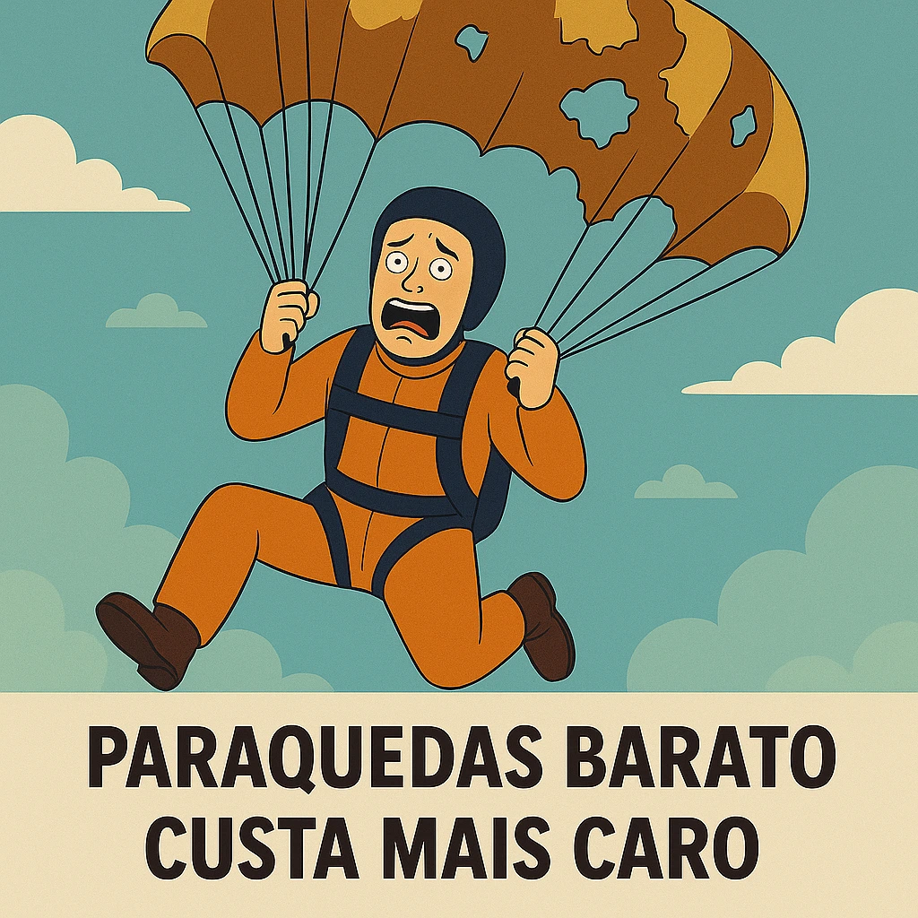 Paraquedas danificado, tecido fraco e sem manutenção ... Salto saiu "CARO" Paraquedas Barato 1024x1024